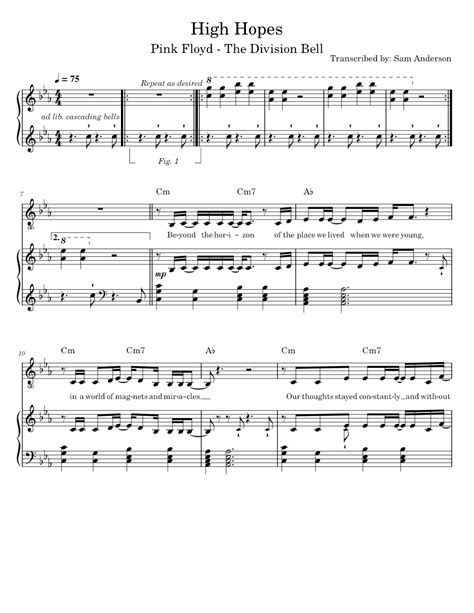 High Hopes Sheet Music For Piano Vocals Solo