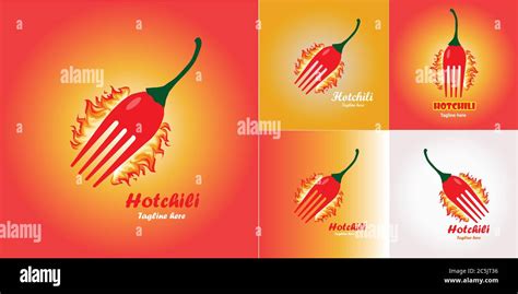 Hot Chili Logo Design Fire Chili For Restaurant And Food Shop Hot Chili Logo With Different