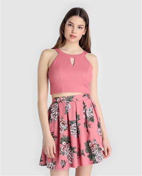 Vestido de duas peças de mulher Fórmula Joven estampado Moda e