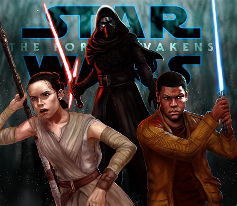 Star Wars The Force Awakens Finn Rey Kylo Ren By Reiup On Deviantart