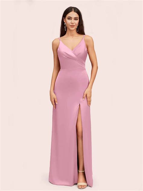 Elegant Dusty Rose Prom Dresses Velvet Satin And Jersey Cetims