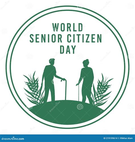 World Senior Citizen Day Vector Illustration Inside Green Round Shape ...