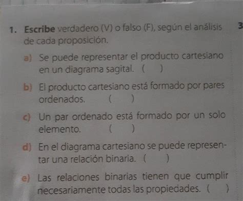 escribe verdadero o falso según el análisis de cada proporción