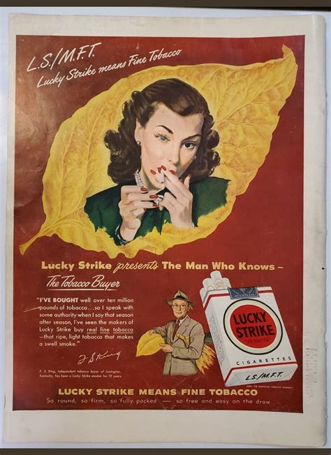 1948 Vintage Original Lucky Strike Print Ad F.S. King Lexington ...