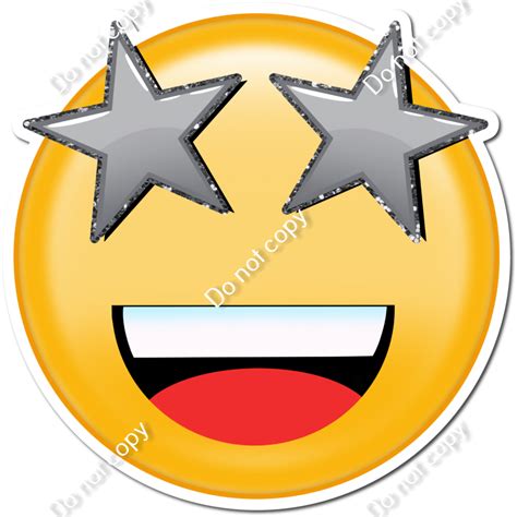 Emoji with Silver Star Eyes w/ Variants| Sign Swag USA