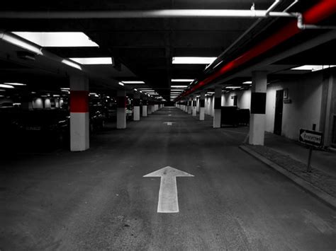 Follow The Red Line Underground Parking Facility Train St Flickr