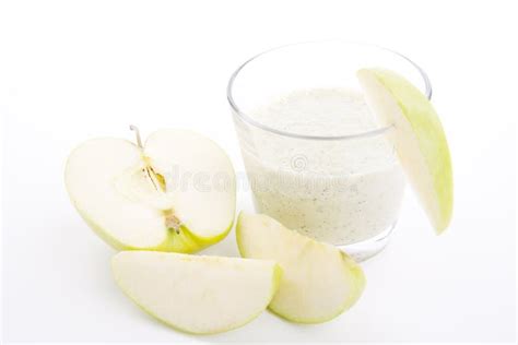 Green Apple Yogurt Drink Stock Image Image Of Fruits 24764555