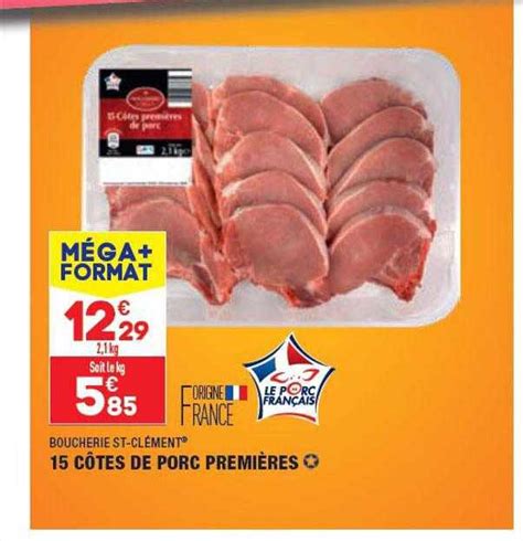 Promo C Tes De Porc Premi Res Boucherie St Cl Ment Chez Aldi