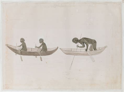 Indigenous Australians In Bark Canoes British Library The British Library Aboriginal Art