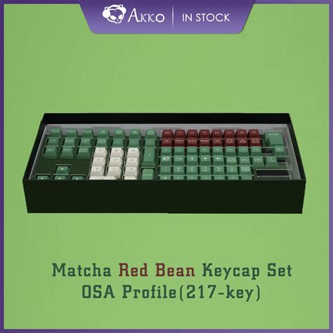 Akko Matcha Red Bean Keycap Set Key Pbt Double Shot Osa Profile