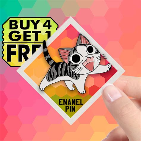 Kitten Anime Enamel Pin Kawaii Cat Enamel Pins Jacket Pins Pin Etsy