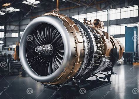 Modern Turbojet Engine, Detailed Technology Turbine Jet Engine Illustration Stock Photo - Image ...