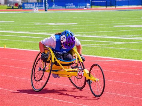 Wheelchair Track Running Event Of Uco Endeavor Games Editorial