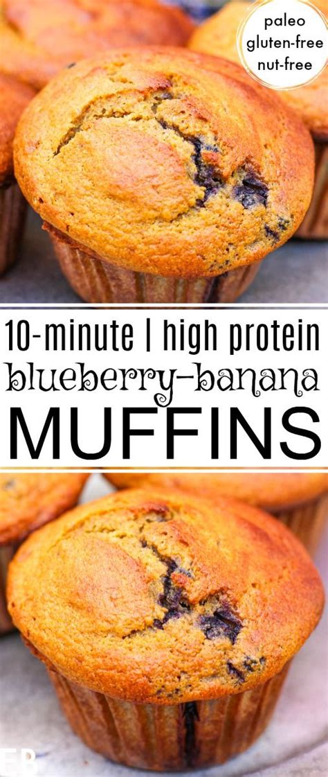 Paleo Blueberry Banana Muffins High Protein Nut Free Recipe