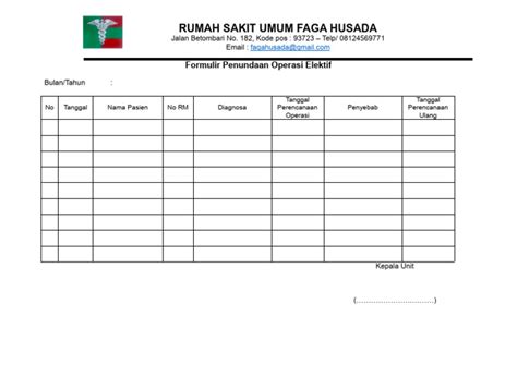 Formulir Penundaan Operasi Elektif Pdf