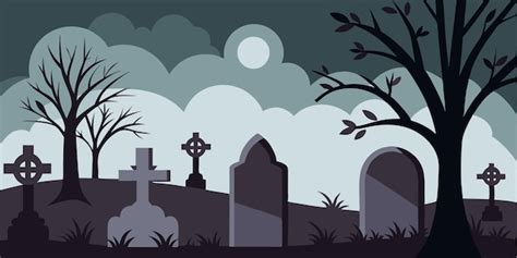 Premium Vector Halloween Graveyard Design