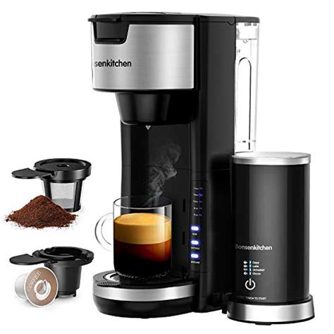 Singles Serve Coffee Makers With Milk Frother 2 In 1 Coffee Machine For K Cup Pod And Coffee