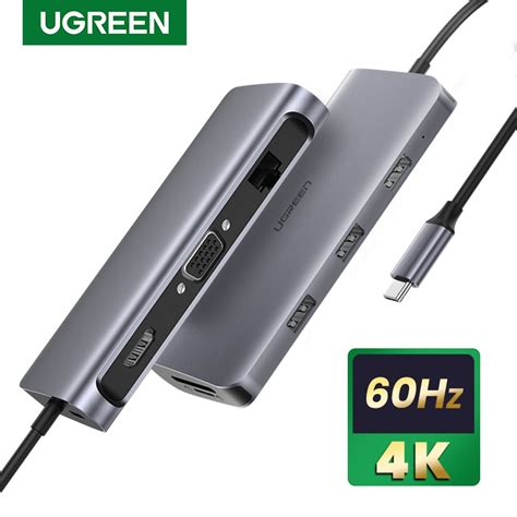 Ugreen Usb C Hub 9 In 1 Usb Type C To Usb 30 4k 60hz Hdmi Vga 100w Pd