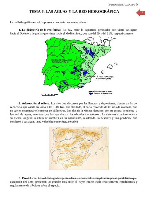 PDF TEMA 6 LAS AGUAS Y LA RED HIDROGRÁ PDF file2º Bachillerato