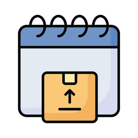 Calendar With Package Denoting Concept Icon Of Parcel Date Parcel