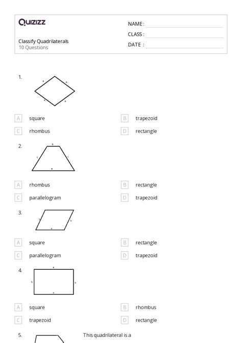 50 Quadrilaterals Worksheets For 5th Grade On Quizizz Free And Printable