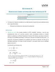 A Ejercicios Sobre Estimaci N Por Intervalos Ii Pdf Actividad