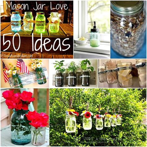 There Are Many Mason Jar Love Images In This Collage Including Flowers And Jars