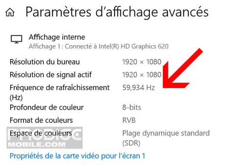 Changer le taux de rafraîchissement de son PC sous Windows