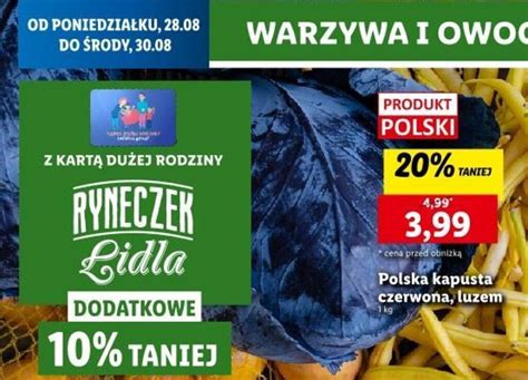 Promocja Polska Kapusta Czerwona Luzem Kg Lidl