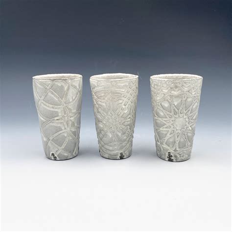 Clay Art Center Mike Cerv Patterned Cordial Cups