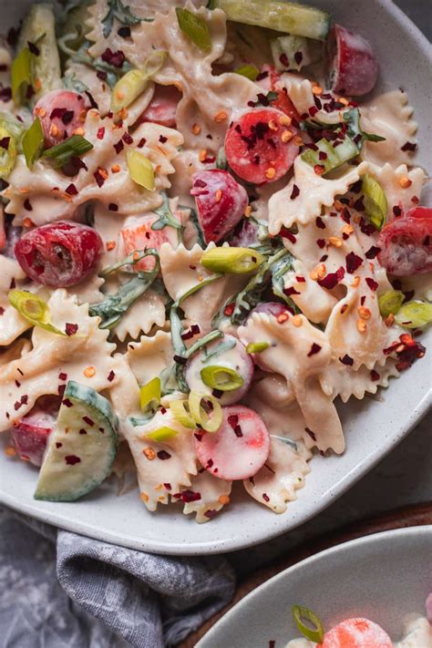 Creamy Vegan Pasta Salad Oh My Veggies