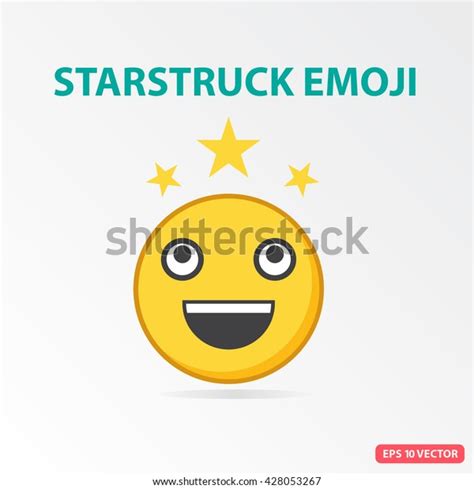 Single Starstruck Emoji Isolated Vector Illustration Vector De Stock