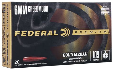 Federal Gold Medal 6mm Creedmoor 109 Grain Berger Long Range Hybrid