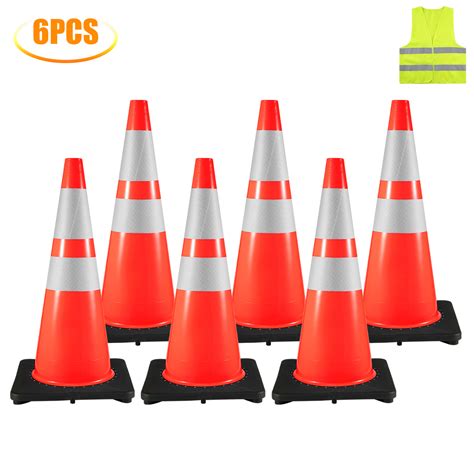 Vevor Pack Traffic Cones Safety Road Parking Cones With Black