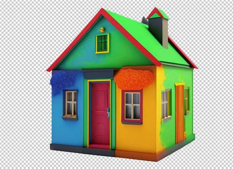 3d Colorido Clipart De La Casa Png Archivo PSD Premium