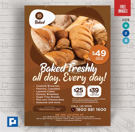 Bread And Pastry Flyer PSDPixel