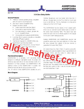 ASM5P2305AG 1 08 TT Datasheet PDF Alliance Semiconductor Corporation