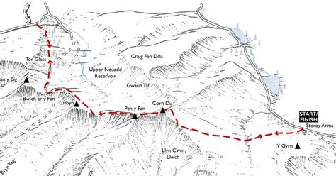 Fan Dance Route Brecon Beacons. Illustration of the Infamous - Etsy UK