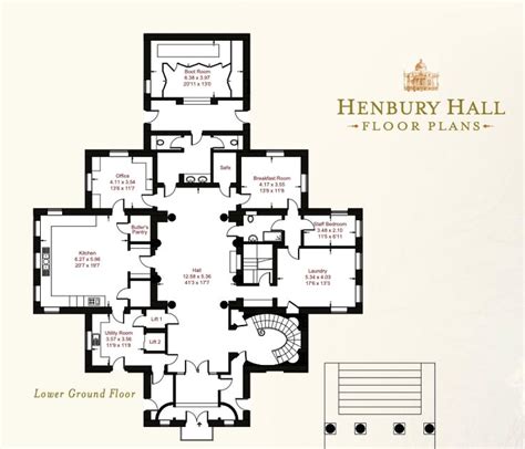 Henbury Hall: Ground Floor Plan (Entrance Level) | Floor plans, Modern ...