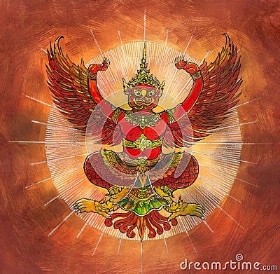 Garuda, Thai Mythology Eagle Or Bird Royalty Free Stock Image - Image ...