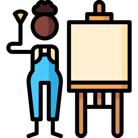 Painting Puppet Characters Lineal Color Icon