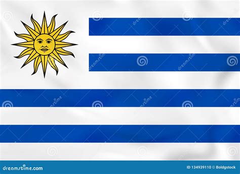 Bandera Que Agita De Uruguay Textura Del Fondo De La Bandera Nacional