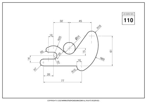 Studycadcam D Cad Exercises Pdf En Dibujo Tecnico