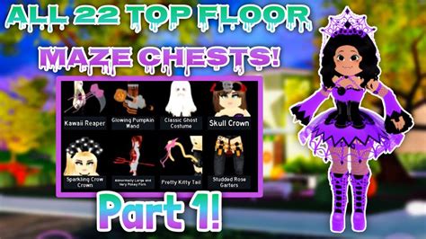 All 22 Chests In The Top Floor Royale High Halloween Maze Part 1 Royale High Chest Locations