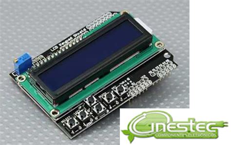 SHIELD DISPLAY LCD 16 X 2 KEYPAD TECLADO PARA ARDUINO Cinestec