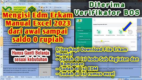 Tutorial Mengisi Edm Erkam Manual Excel Lengkap Dari Awal Sampai