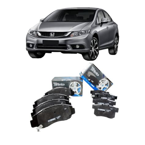 Kit Pastilha De Freio Cerâmica Honda Civic G9 2012 a 2016 Freio Max