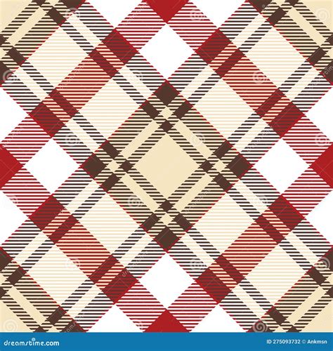 Plaid Pattern Seamless Check Fabric Texture Stripe Square Background Vector Textile Design