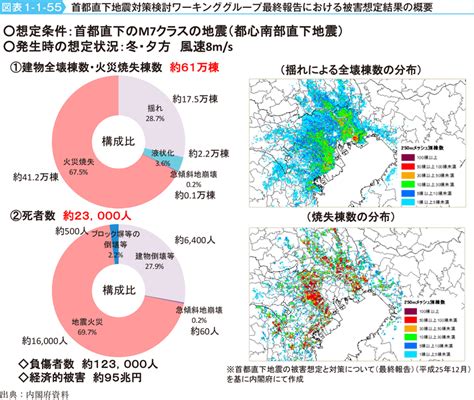 平成26年版 防災白書｜図表1 1 55 首都直下地震対策検討ワーキンググループ最終報告における被害想定結果の概要 防災情報のページ 内閣府