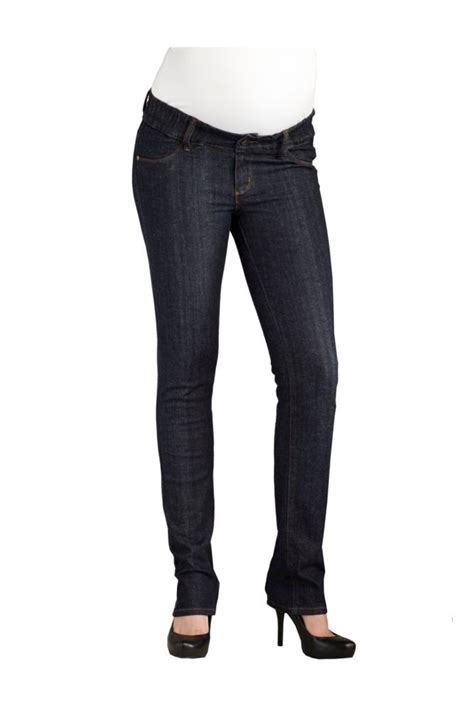 Skinny Denim Waistband Maternity Jeans In Dark Blue By Maternal America